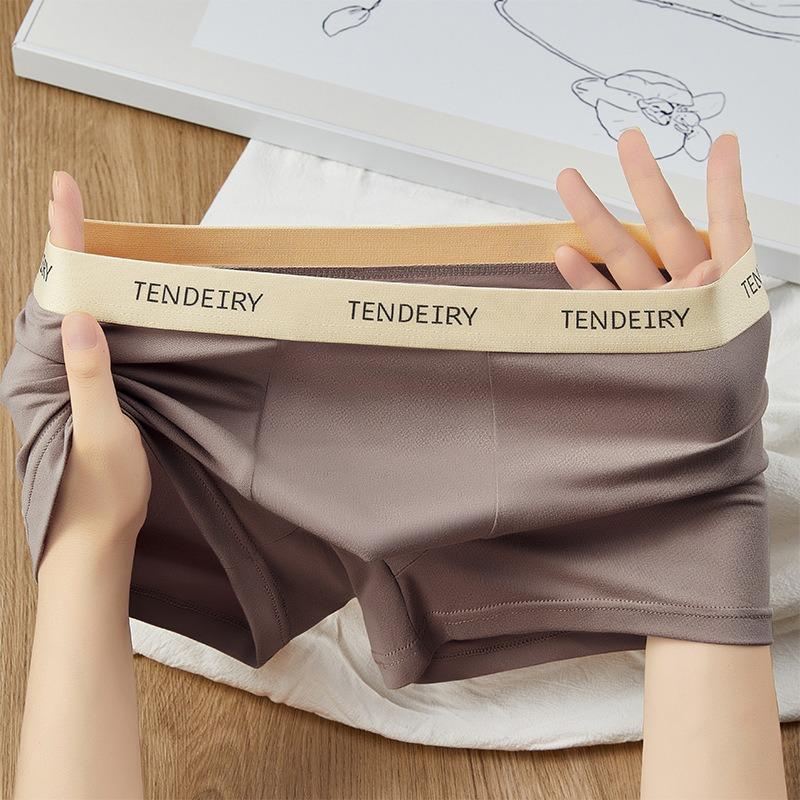 Sous-vêtements pour hommes en soie glacée ultra-fine, séchage rapide, confortables, simples, boxers d'été, antibactériens et respirants