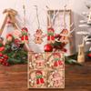 12Pcs Gingerbread Man Wooden Ornaments Xmas Tree Hanging Pendant Merry Christmas Decor for Home Party Navidad Gift New Year 2025