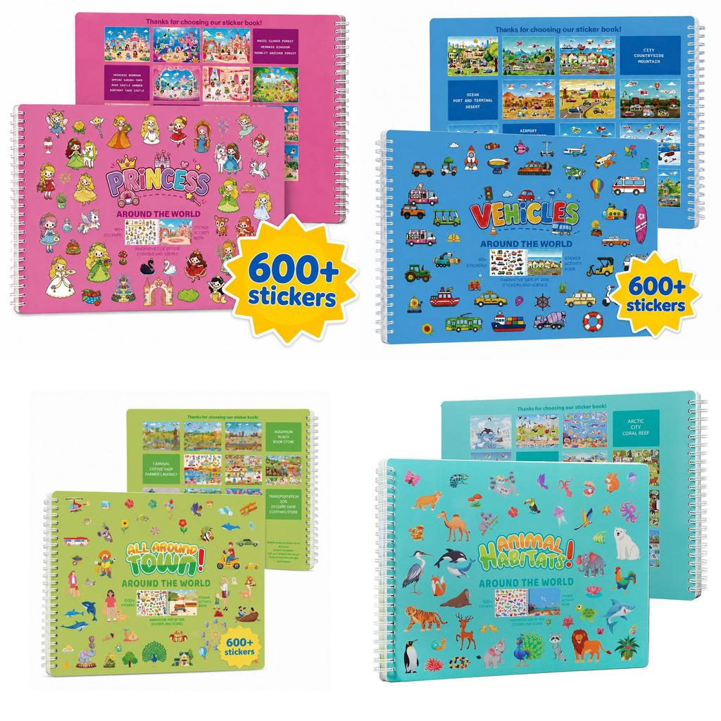 Childrens Traffic Sticker Book Coloring Activity Book With 600 Stickers For Ages 3 To 8
