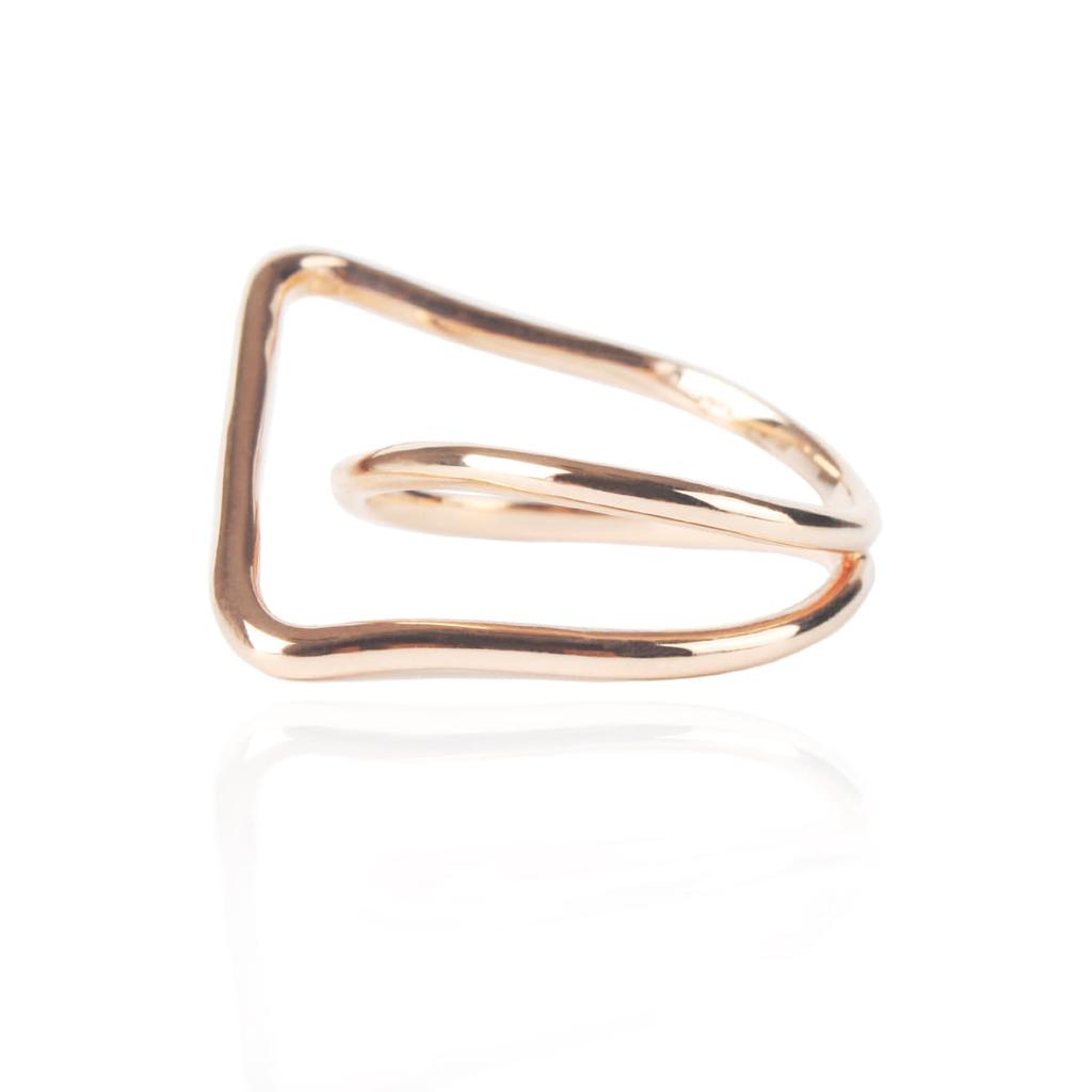 Mezmic White Magic Geometric Double Gold Ring