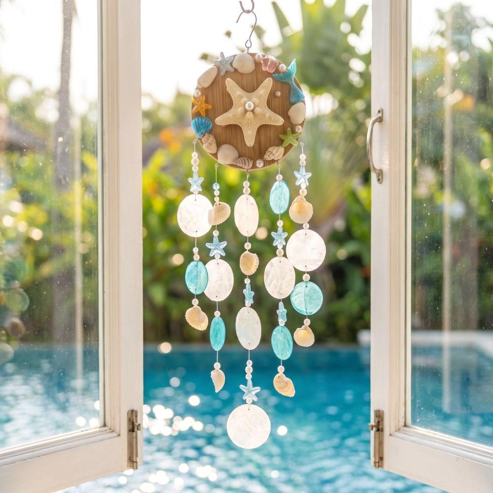 Wall-mounted Sea Shell Wind Chime Star Garden Wind Chimes Creative Outdoor Wind Catcher Garden
