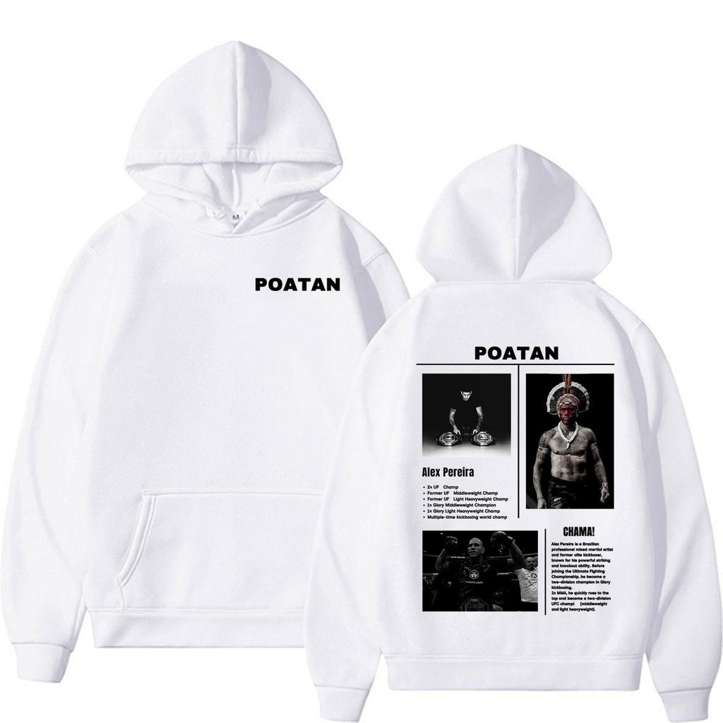 Limited Alex Pereira Poatan Cover Hoodies Men's Classic Violence Aesthetics Sweatshirt Casual Fleece Long Coats