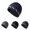 Night outdoor sports reflective silk knitted hat velvet warm cycling winter hat safety warning windproof and cold hat