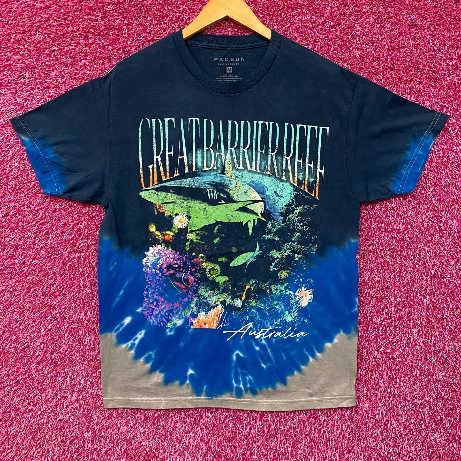 PacSun Great Barrier Reef Australia Graphic Design Marine Life Tie dye T-Shirt M S