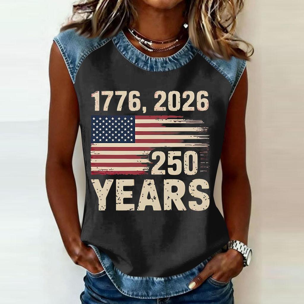 Women's Casual Round Neck Pullover Printed T-Shirt Top