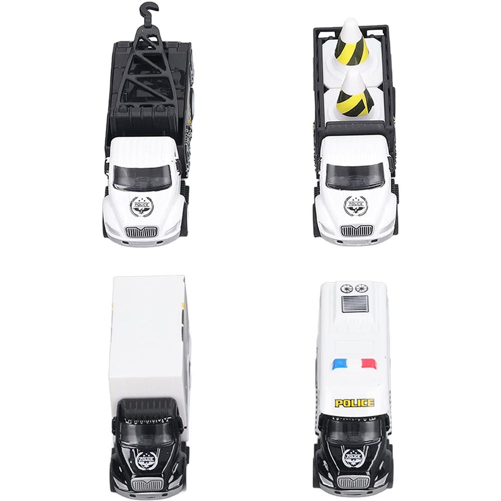 4pcs Pullback City Car Model Set Alloy Cars Toy Play Set City Series Opened Doors Truck Model Toy