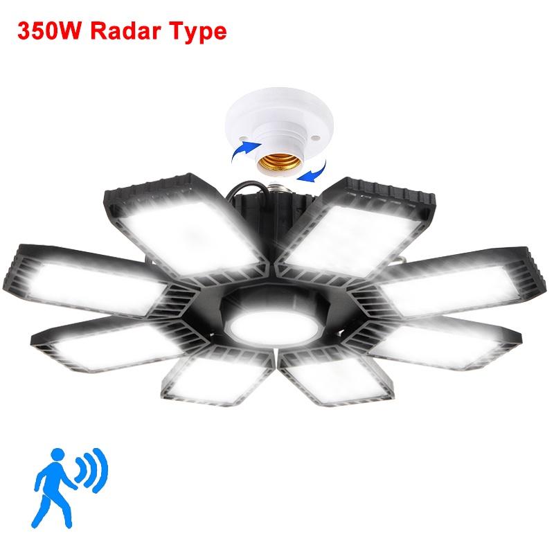 AC 85-265V 250W 6500K E27 LED Garage Light Lamp Adjustable Deformable Bulb Ceiling Light For Shop/Storage/Warehouse Workshop Lighting