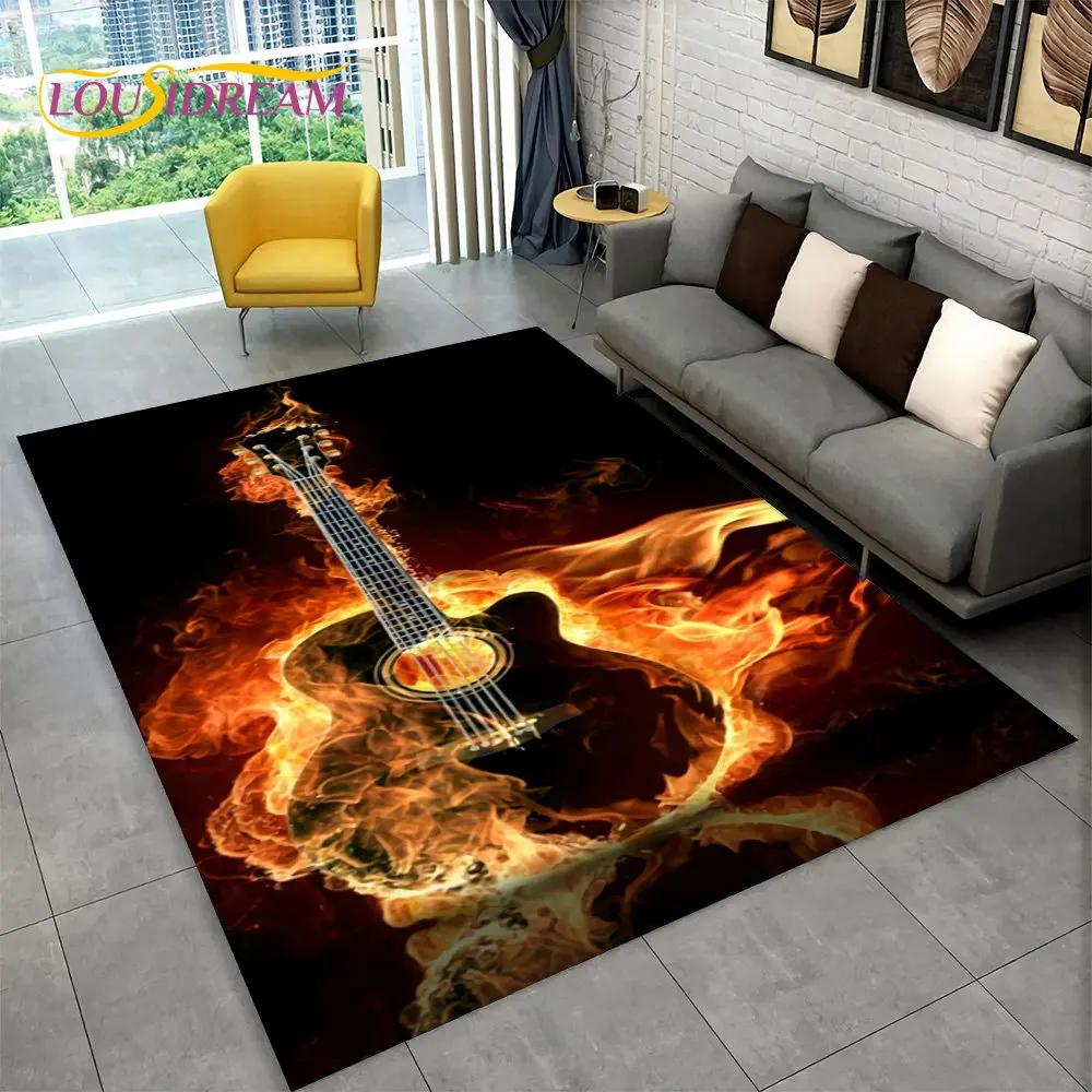 Gitara klasyczna gitara elektryczna dywanik basowy, dywanik do salonu sypialnia Sofa wycieraczka Decor, gra dla dzieci antypoślizgowa mata podłogowa