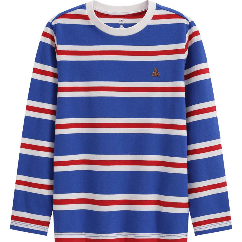 

GAP Boy s Bear Embroidery Striped Long Sleeve T-shirt 110/56