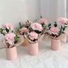 Round Flower Paper Boxes Lid Bucket Gift Packaging Box Gift Candy Bar Party Wedding Gift Storage Boxes