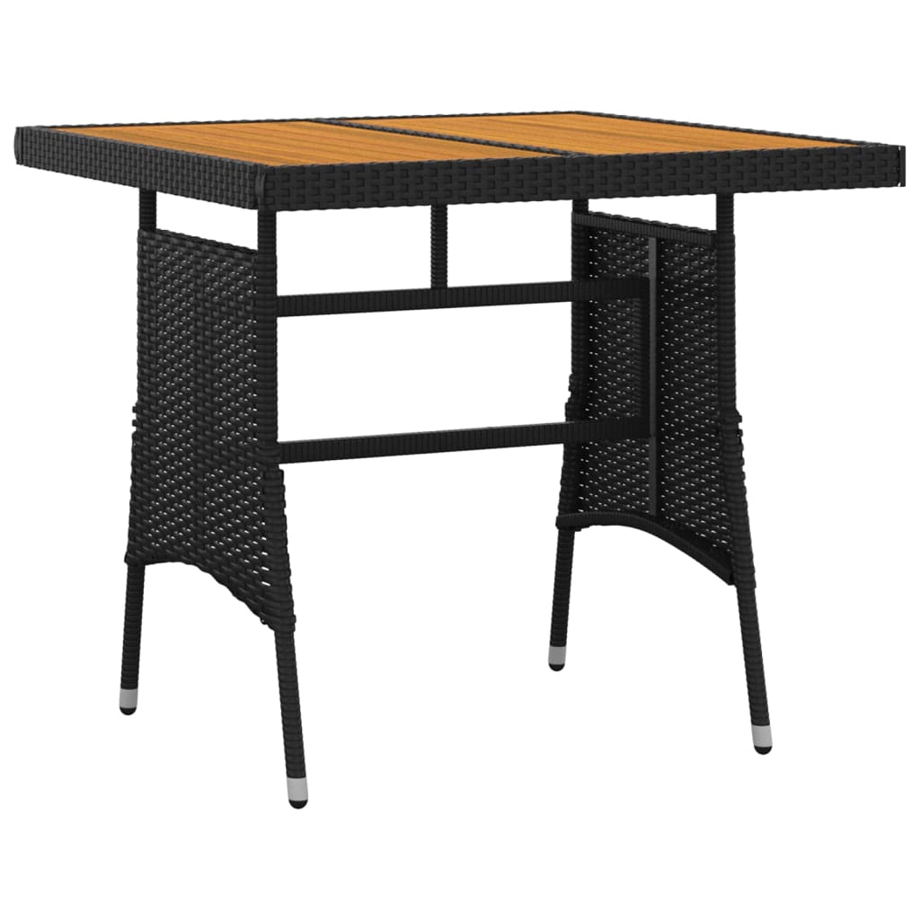 5 Piece Garden Dining Set Poly Rattan Black