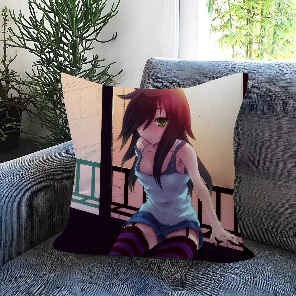 Anime Watamote Kuroki Tomoko Personalized Pillow Dust Cover Bedroom Kids Party Decoration Pillowcase Birthday Children Gift