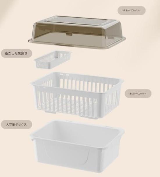 Kaiyu Hands Baby Bottle Storage Box with Drying Rack, Drainer, and Lid, Dustproof, for Baby Tableware and Supplementary Supplies, Stylish, Large