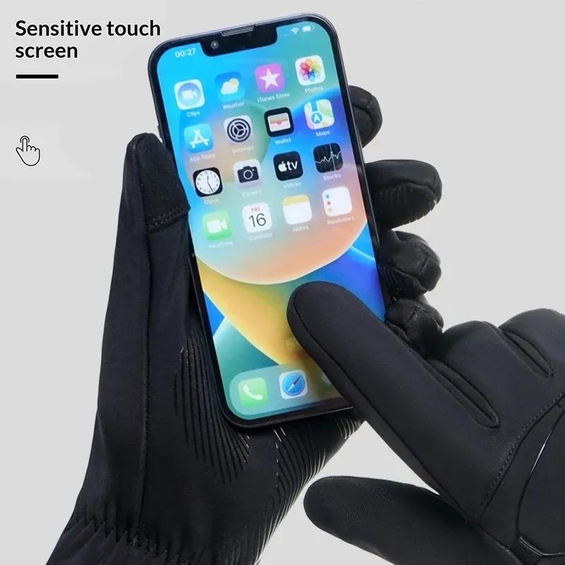 Men's Waterproof Touch Screen Cycling Gloves Winter Windproof Outdoor Motorcycle Ski Bike Warm Gloves for Riding And Scooter