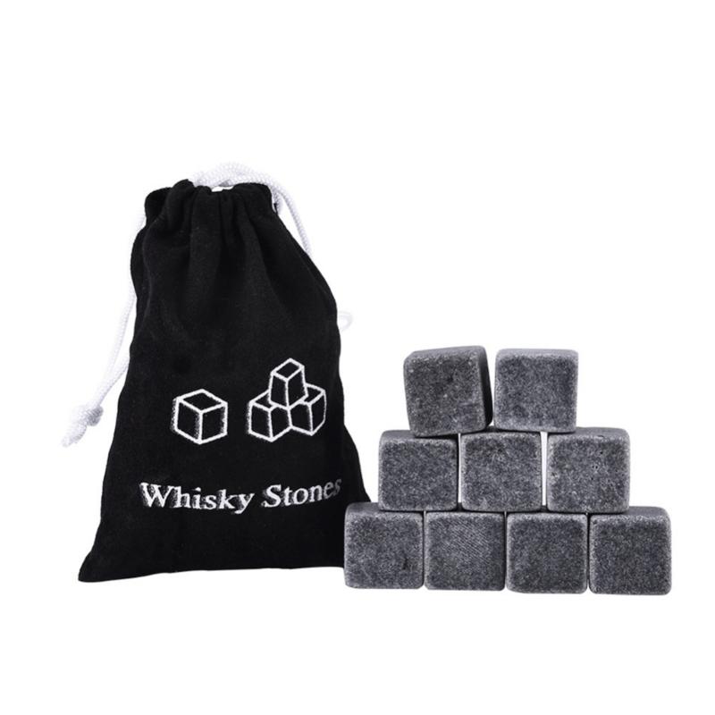 

9pcs Whiskey Stones Beverage Chilling Stone Sipping Ice Cube Reusable Cooling Rocks for Water Drink Whiskey Wine Men 1