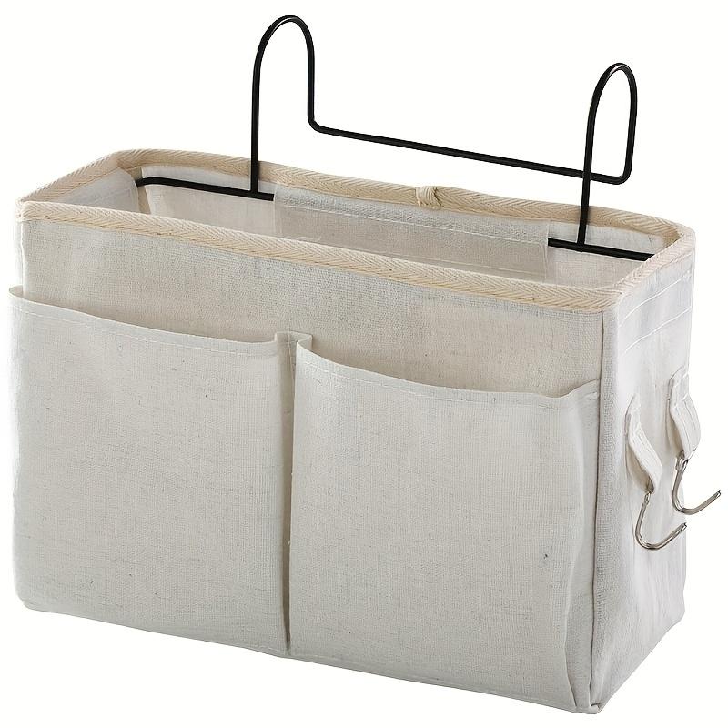 Multi-Pocket Fabric Storage Bag – Wall/Bed Mount, Space-Saving for Clothes & Sheets