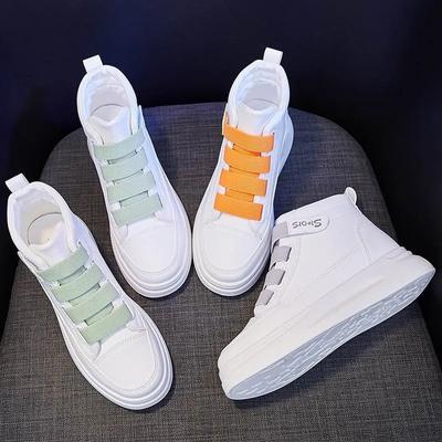 Nové dámské tenisky ležérní boty PU kůže ploché protiskluzové dámské tenisky venkovní trenéři dámské Zapatos De Mujer boty vysoké