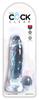 King Cock Clear - Realistic Dildo with Testicles and Suction Cup Transparent 18 CM
