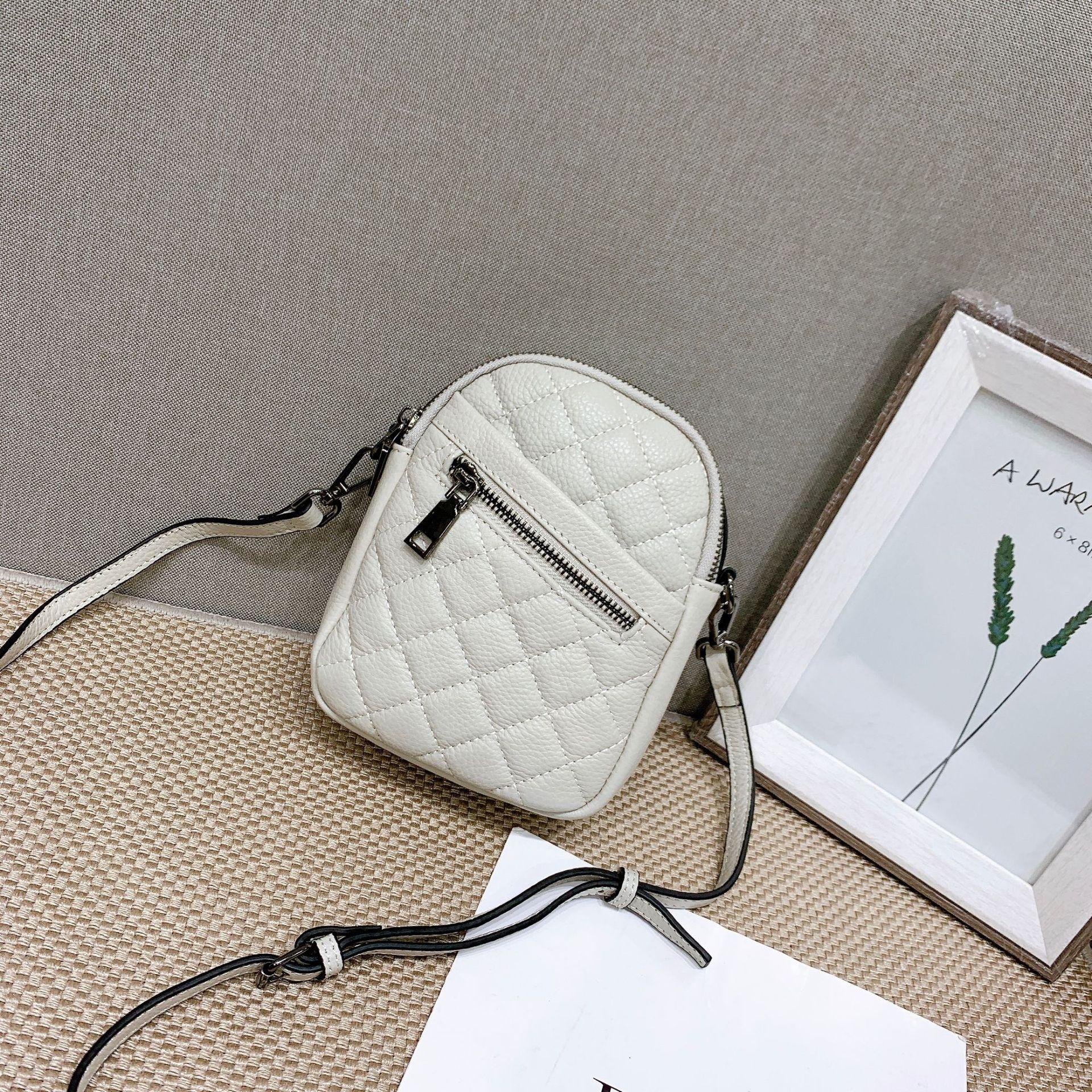 

Женская сумка из коровьей кожи через плечо, женская сумка для мобильного телефона с ромбовидным узором, многосекционная контрастная сумка с возможностью смены цвета, сумка-ракушка белый