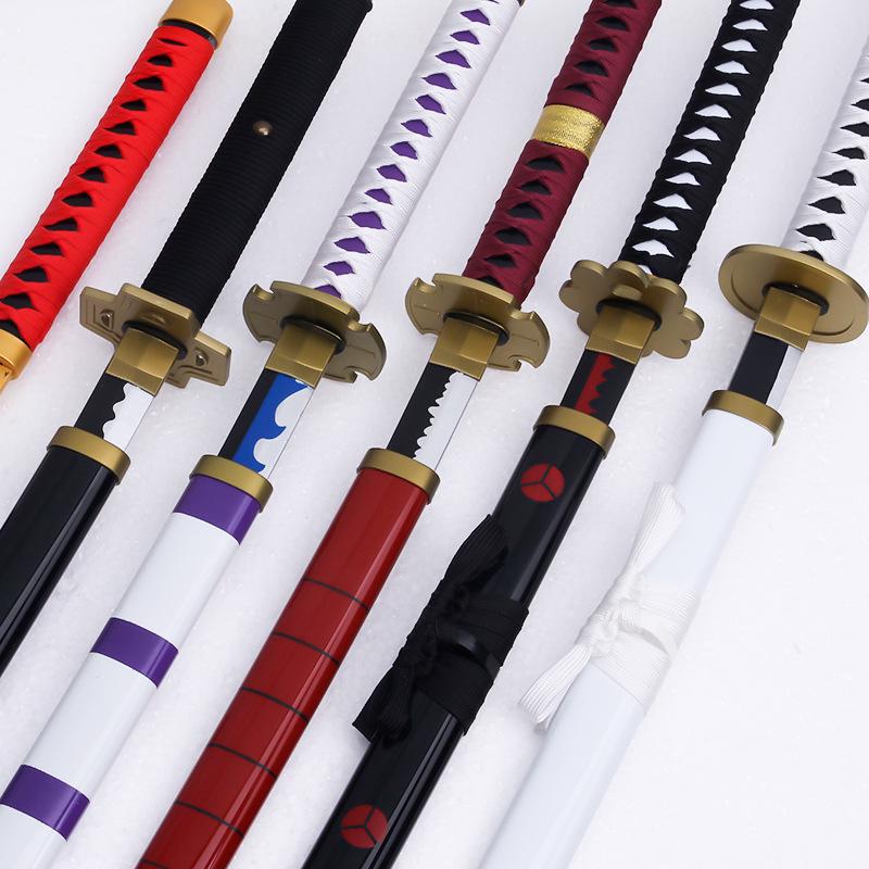 One Piece Zoro Cosplay Wooden Swords: Shusui, Sandai Kitetsu, Yubashiri, 104CM Décor