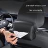 Nappa Faux Leather Car Tissue Box Holder - Durable PU Material, Sun Visor Backseat Organizer with Fix Strap, Ideal for Center Console Armrest