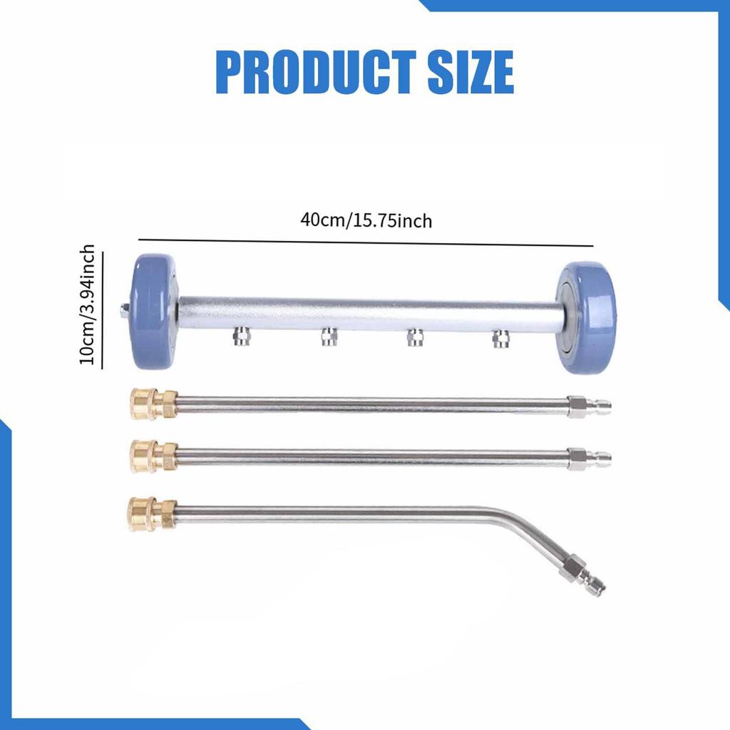 Pressure Washer Undercarriage Cleaner 1/4 Quick Connect with Extension Wands Water Broom Foam Cannon for Washing Car Garden