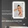 Bathroom Mirror, Illuminated, Touch Control, Anti-Fog, Dimmable, 3 Light Colors, 50x70, Silver