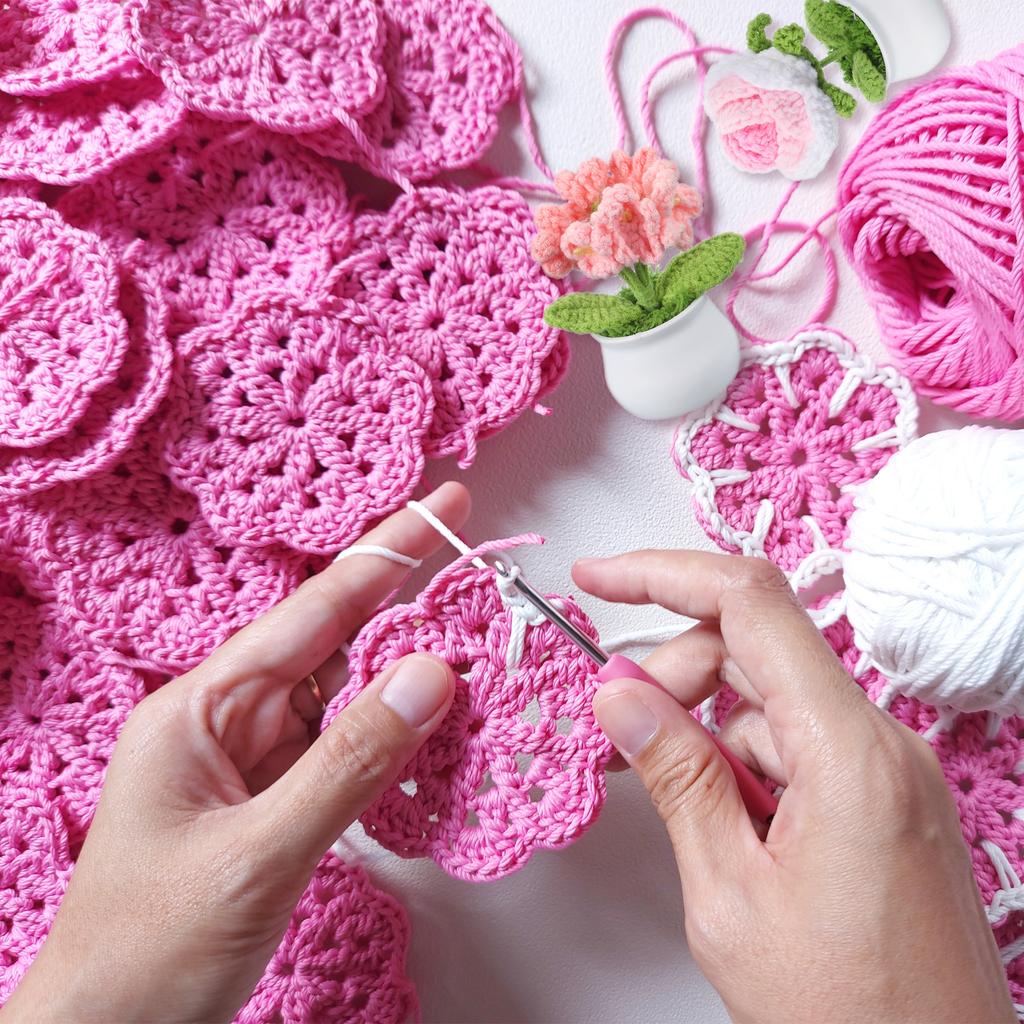 Crochet Flowers Knitting Crochet Flowers Sunflower Potted Plants Handmade Flowers Birthday Wedding Car Gift Home Decor