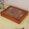 Tea Bag Storage 12-Compartments Wooden Box Tea Storage Organizer with Clear Lid for Home Kitchen Coffee Pantry Snack Packet