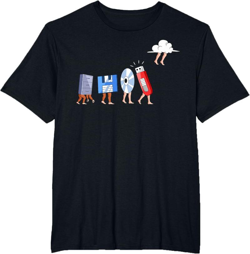 T-shirt Divertente Cloud Programmatore di Memoria Retro Evolutione Programmazione
