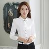 Women's Professional Long-Sleeve White Shirt for Autumn/Winter 2024