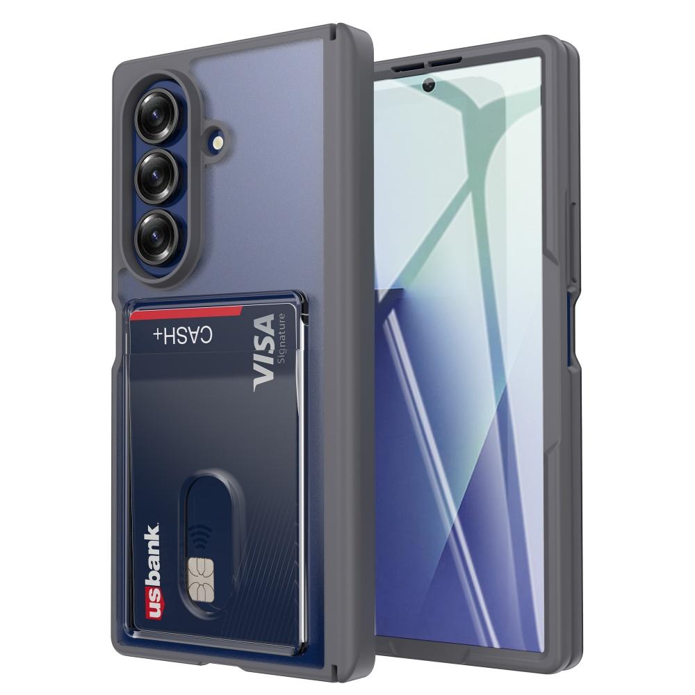 

Armor Matte Slot Card Holder Wallet Transparent Hinge Case For Samsung Z Fold 7 5G Back Screen Protector Shockproof Cover Galaxy Z Fold7