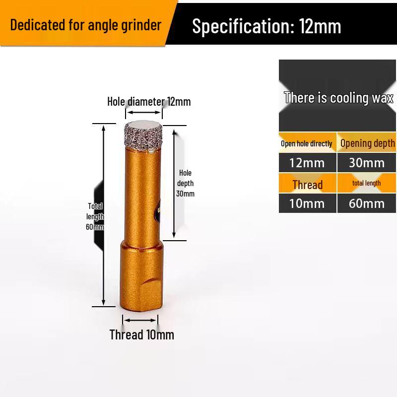 Dual-Purpose Angle Grinder Drill Bit for Porcelain, Granite, and Vitrified Tiles