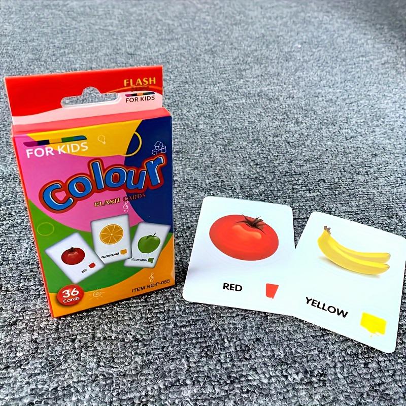 

Teaching aids, geometric shapes, animals, fruits, vegetables, daily food and beverages, fun learning cards