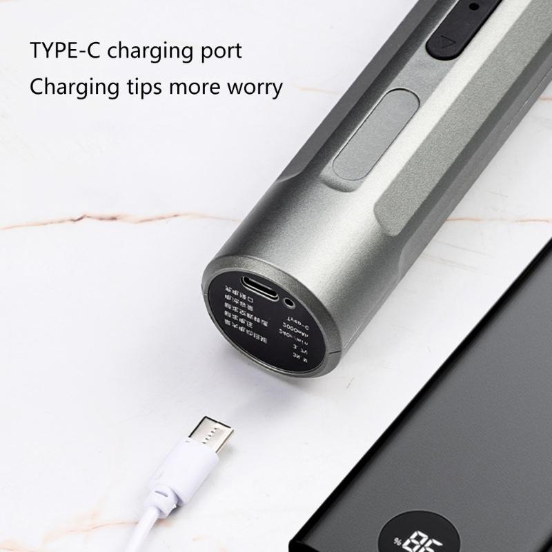 Electric Screwdriver 3Nm, 3.7V Cordless Screwdriver Set with Torque Settings,Steel Bits,2000mAh Rechargeables Battery