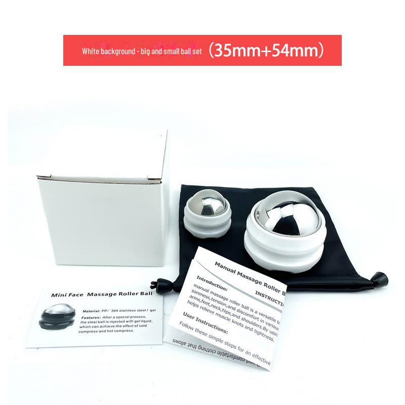 

Набор массажных шариков из нержавеющей стали: Горячий и холодный ролик для лица для расслабления мышц large and small steel ball set (35mm+54mm) белый