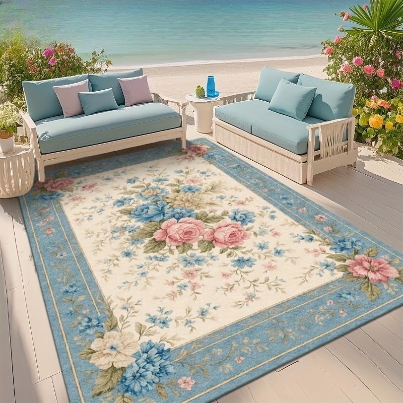 Magnolia Flower Bird Chinese Style Area Rug Ink Painting Art Carpet Floor Rug for Living Room Bedroom Apartment Decoration Gift