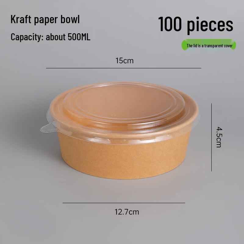 Disposable Kraft Paper Takeout Bowls