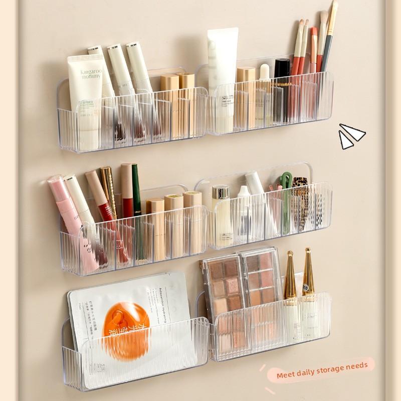Mirror Cabinet Storage Box, No Need for Drilling, Wall-mounted with Compartments, Bathroom, Cosmetics, Lipstick and Mask Storage Rack