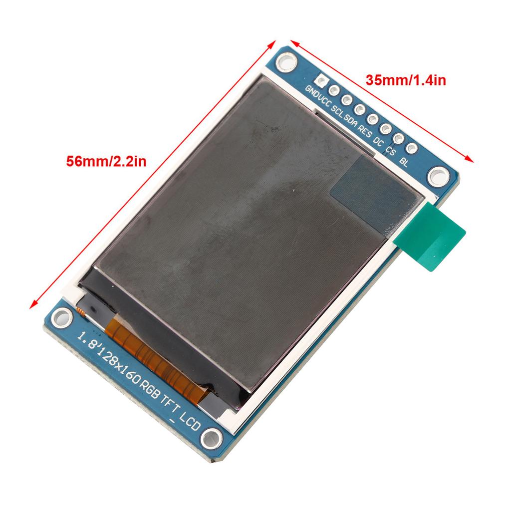 Screen Display Module, 1.8inch   128 X 160 Color LCD Controller St7735 Display Touch Panels with ST7735 Chip Support 3.3V Power Supply
