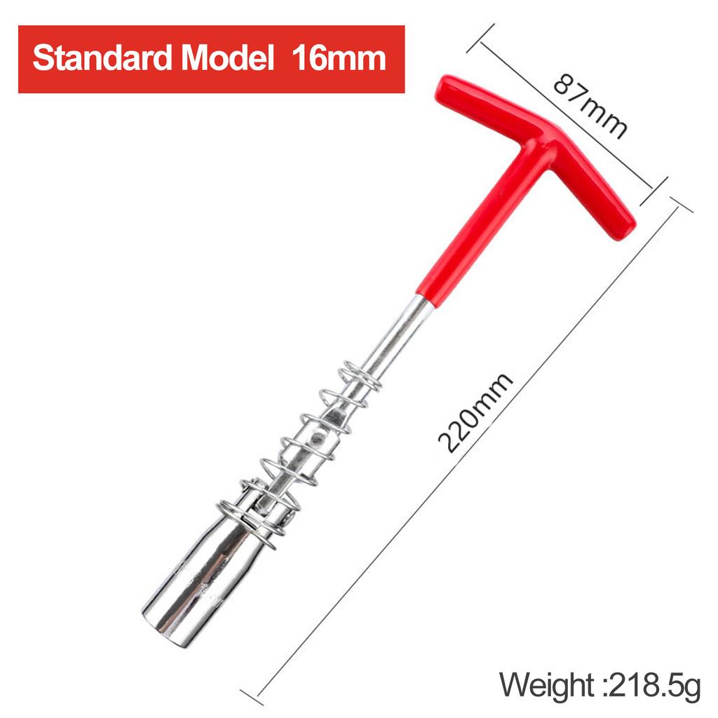 Universal Spark Plug Socket Wrench Set with T-Handle Durable CR-V Steel High Torque round Head for Car & Motorcycle Maintenance