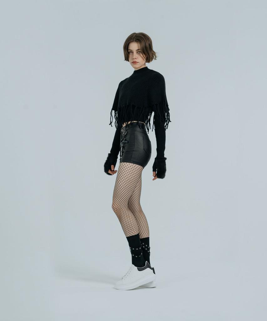 DOLIGRAM Cape Warmer Knit Shawl Black