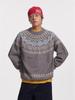 Men's Fair Isle Round Neck Sweater: Autumn/Winter Retro Knit Pullover