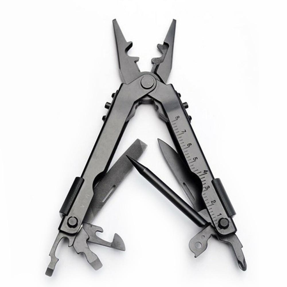 Folding Pliers Multi-Tool, Stainless Steel Pocket Tool with Bottle Opener, Screwdrivers, Crimper & Wire Cutter for Outdoor