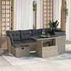 VidaXL Garden Lounge Set with Cushions 7 Pcs Light Grey Wicker 3274662