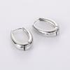 Vintage Smooth Metal U Shaped Geometric Oval Hoop Earrings For Women