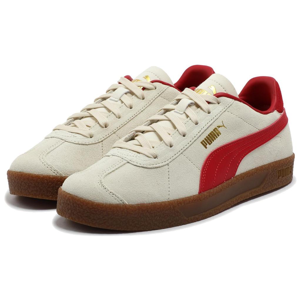 PUMA Club Low top Skateboard Shoes Unisex White Red Gold 401514-06