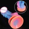 New Luminous Dildos Colourful Glowing Huge Penis G-spot Anal Butt Plug Women Toys Shaped Dragon Monster Dildo with Suction Cup