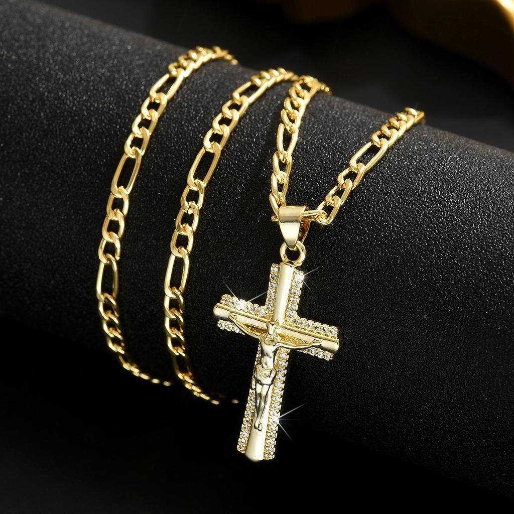 European & American Cross Pendant Men's Necklace - Unisex Style
