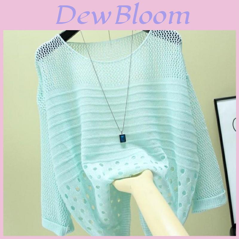 Summer Knit Sweater With Hollow Out Design For Casual Womens Wear